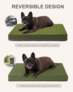 KSIIA Orthopedic Dog Bed Crate Waterproof Pet Mats for Medium Dogs Deluxe Plush Washable Pet Bed with Egg Crate Foam & Removable Cover, 29 x 18 Inch, Green