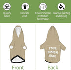 Dog Clothes, Custom Dog Hooded Sweatshirt, Personalized Pet Costume Robe Shirt with Text/Image/Club Name/Pet Shop Logo for Small Medium Large Dogs and Cats, Khaki, XS