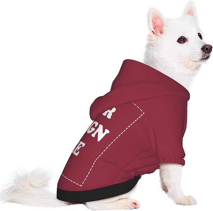 Personalized Dog Hoodie, Custom Dog Costumes for Small Dogs, Holiday Happy Dog Clothes Football Pet Shirt Sweater with Name Number for Girl/Boy Cats/Kitten, Wine, M