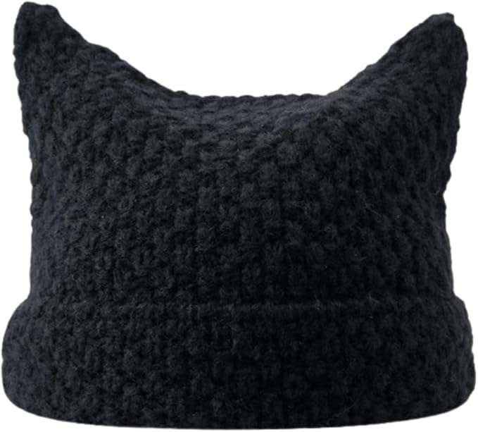 CORIRESHA Therian Emo Clothing Cat Ear Y2k Beanie Grunge Fingerless Gloves Bohemian Stacked Bracelets Set