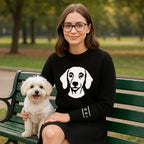 Custom Dog Knit Sweater for Women Personalized Pet Paw Print Pullover Dog Mom Gift Christmas for Pet Lovers