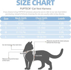 PUPTECK Cat Harness and Leash Set Escape Proof Reflective Cat Walking Harness Adjustable Soft Breathable Mesh Vest for Small Pets, Sky Blue, L