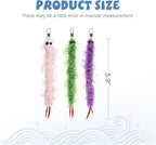SONGWAY Cat Worm Toy Refills - 12Pcs Worm Cat Toys with Feather Tail, Teaser Wand Toys Replacement