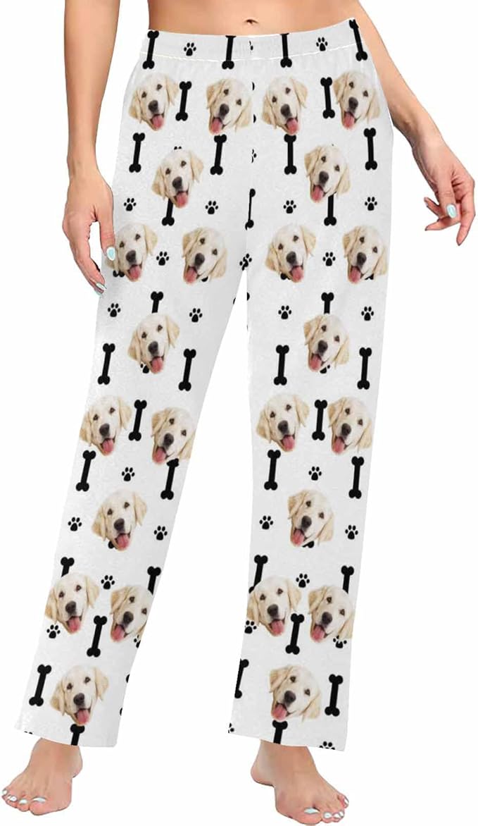 Custom Face Pajamas Pants Personalized Nightwear Bottoms for Women XS-XXL