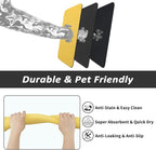 Dog Food Mat - Absorbent Cat Mat for Food and Water, No Stains Pet Feeding Bowl Mat, Easy to Clean Pet Placemats, Quick Dry Dog Water Dispenser Mat for Messy Drinkers | Yellow 16"x 24"