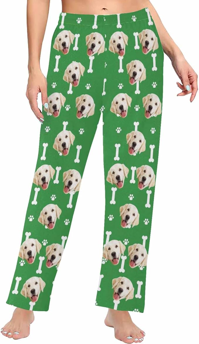 Custom Face Pajamas Pants Personalized Nightwear Bottoms for Women XS-XXL