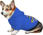 Custom Dog Hoodie for Small Pets, Personalized Photo Text Pet Warm Pullover Sweatshirt with Name Number, Customized Gifts Soft Hooded Cats Kitten Clothes, Deep Blue, M,