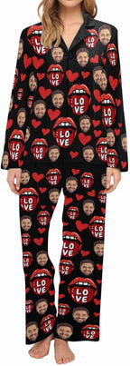 Artsadd Personalized Pajamas with Faces for Women Men Custom Christmas Pajamas Gifts for Family Couple, Funny Photo Pjs