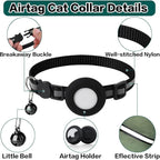 Airtag Cat Collar Breakaway, Reflective Kitten Collar with Apple Air Tag Holder and Bell for Girl Boy Cats, 0.4 Inches in Width and Lightweight(Orange)