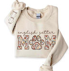 CHILLEVER Personalized Embroidered Dog Mom Sweatshirt, Dog Mama Crewneck, Gift for Mom, Pet Name On The Sleeve