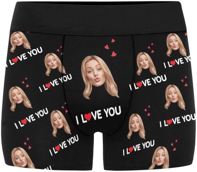 M YESCUSTOM Custom Boxers Briefs for Men Personalized Boxers with Face Mens Funny Underwear with Photo XS-5XL