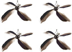 ottmat Cat Wand Toys Interactive for Indoor Cats, 4PC 4-Blade Feather Propeller Refills (Classic Mocha Brown)
