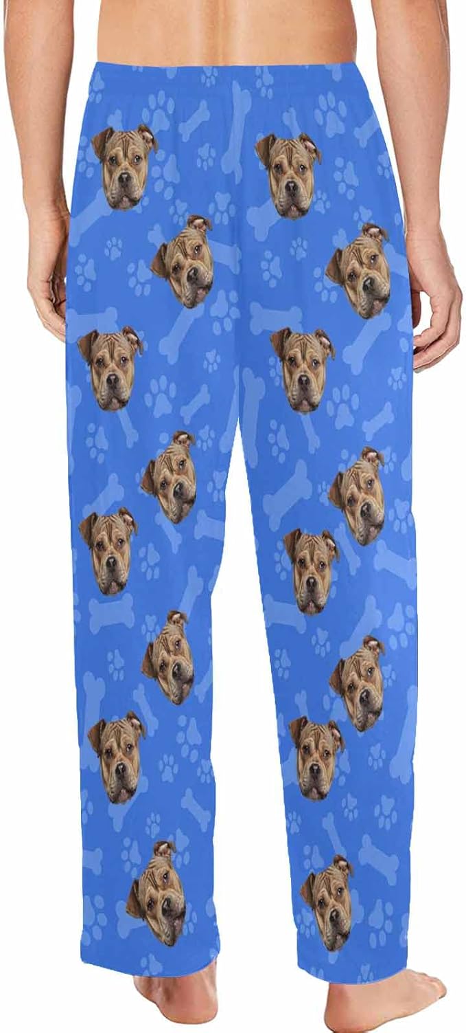 MyPupSocks Custom Pet Face Pajamas Pants Photo Pajama Bottoms for Men S-XXL