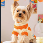 ANIAC Fall Dog Sweater for Small Dog Girl Strawberry Knitted Cat Sweater Winter Puppy Clothes Turtleneck Kitten Knitwear Could Weather Outfit for Teacup Chihuahua Yorkie Poodle (X-Small, Orange)