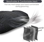 Upgrade Version Pet Grooming Glove - Gentle Deshedding Brush Glove for Dogs, Cats & Horses with Long and Short Fur - Efficient Pet Hair Remover Mitt - Enhanced Five Finger Design - 1 Pair (Black)