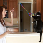 Cat Wand Interactive Toy, 5 Sets Colorful Fabric Ribbon Sticks, Indoor Interactive Cat String Toy