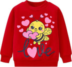 RETSUGO Toddler Baby Girls Sweatshirts Casual Pullover Crewneck Winter Long Sleeve Tops Shirts Clothes 3T-8T