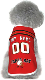 Tampa Dog Clothes Jersey Pet Jersey Customized Any Name & Number S-5XL for Small Middle and Big Dogs