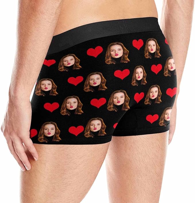 M YESCUSTOM Custom Faces Funny Short Briefs Gift for Husband Underwear