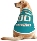 Miami Custom Pet Jersey Dog Clothes Jersey Various Sizes Customized Any Name & Number for Small & Middle and Big Dogs