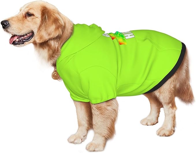 Personalized Pet Sweatshirt, Custom Dog Hooded with Pocket, Customize Hoodies for Dogs, Puppy, S, Green