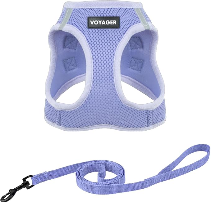 Voyager Step-in Pet Harness - All Weather Mesh, Adjustable Step in Harness for Cats and Dogs by Best Pet Supplies - 307 Set Lavender, XXXS