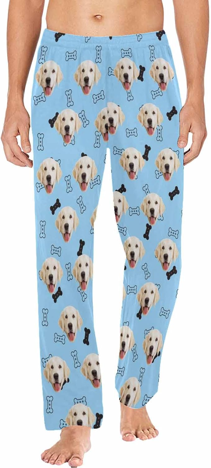 MyPupSocks Customized Face Pajamas Pants Photo Pajama Bottoms for Men S-XXL