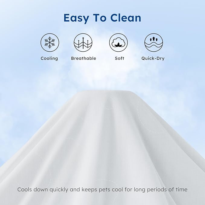 Cooling Blanket for Extra Large Dogs - High Q-MAX 0.4+ Cold Washable Pet Blanket, Travel Soft Dog Summer Essentials, Grey, 50"x60"