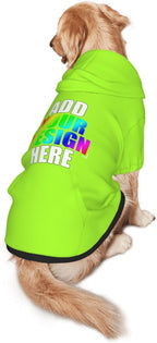 Personalized Dog Hoodie, Custom Dog Sweatshirt with Pocket, Customized Hoodie for Dogs, Puppy, Cat,XXL, Green-Yellow