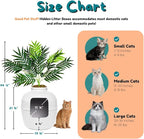 Good Pet Stuff Hidden Litter Box Planter, Decorative Cat Litter Enclosure with Carbon Filter, Artificial Plant, Easy Clean, Improved Design, Round Style, Base Kit, Classic White