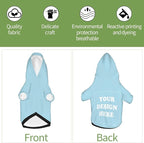 Personalized Dog Hoodie, Custom Dog Costumes for Small Dogs, Holiday Happy Dog Clothes Football Pet Shirt Sweater with Name Number for Girl/Boy Cats/Kitten, LightBlue, M