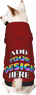 Custom Dog Hoodie Personalized Dog Sweatshirt, Dog Clothes for Small Dogs Customizable, Dark Red, XXL, Ropa para Perros Pequeños Customized Pets Puppy Clothes, Personalized Gifts