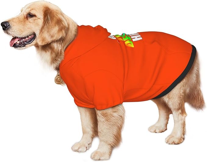 Custom Dog Hoodie with Text Photo, Personalized Pet Clothes Sweatshirt for Small/Medium/Large Dogs, Cats, L, Orange