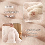 Self-Warming Dog Bed, Plush Faux Fur Mat with Anti-Slip Bottom, Ultra Soft Heated Pet Bed for Medium Large Dogs, Cozy Fluffy Pad for Carriers Couch Crate, Machine Washable, 35 x 27 Inch White