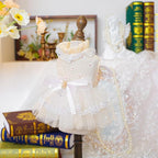 Fashion Sweet Puppy Dog Blingbling Princess Skirt Pet Dog Lace Cake Camisole Tutu Dress F-Champagne XL