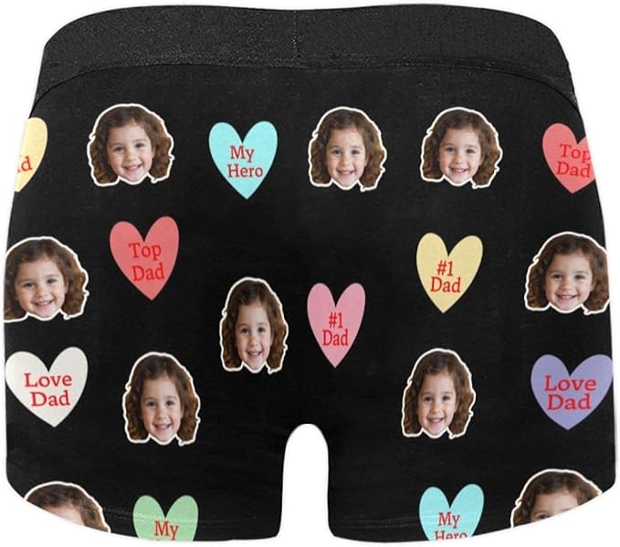 M YESCUSTOM Custom Boxers Briefs for Men Personalized Boxers with Face Mens Funny Underwear with Photo XS-5XL