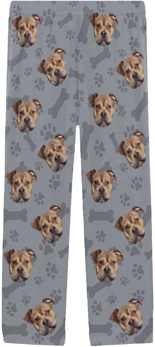 MyPupSocks Custom Pet Face Pajamas Pants Photo Pajama Bottoms for Men S-XXL