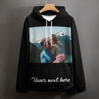 Artsadd Custom Face Unisex athletic Pockets Sweatshirt Loose Hoodie Custom Christmas Long Sleeve Sweatshirt Hooded Pullover