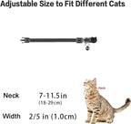 Breakaway Cat Collar with Airtag Holder,Kitten Collar with Apple Air Tag Holder and Bell for Girl Boy Cats, 0.4 Inches in Width and Lightweight. (Pink Heart)