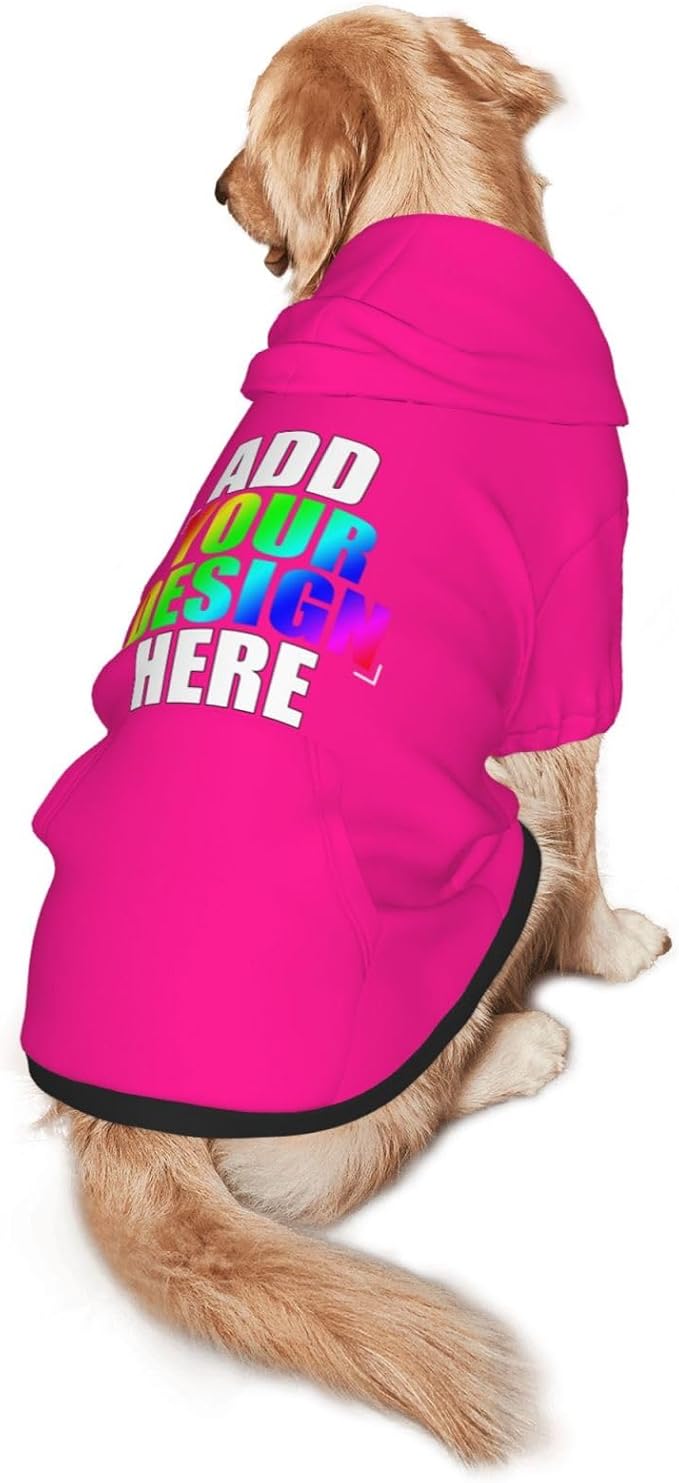 Personalized Pet Sweatshirt, Custom Dog Hooded with Pocket, Customize Hoodies for Dogs, Puppy, M, Dark-Violet