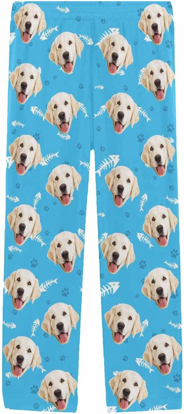 MyPupSocks Custom Pet Face Pajamas Pants Photo Pajama Bottoms for Men S-XXL