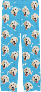 MyPupSocks Custom Pet Face Pajamas Pants Photo Pajama Bottoms for Men S-XXL