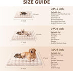 Self-Warming Dog Bed, Plush Faux Fur Mat with Anti-Slip Bottom, Ultra Soft Heated Pet Bed for Medium Large Dogs, Cozy Fluffy Pad for Carriers Couch Crate, Machine Washable, 35 x 27 Inch White