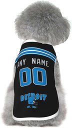 Detroit Dog Clothes Jersey Pet Jersey Customized Any Name & Number S-5XL for Small Middle and Big Dogs