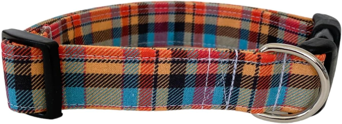 Orange Plaid Dog Collar (Tiny)