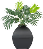 Good Pet Stuff Hidden Litter Box Planter, Decorative Cat Litter Enclosure with Carbon Filter, Artificial Plant, Easy Clean, Indoor Design, Courtyard Square Style, Base Kit, Black Suede
