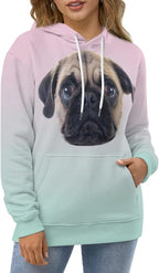 Artsadd Custom Face Unisex athletic Pockets Sweatshirt Loose Hoodie Custom Christmas Long Sleeve Sweatshirt Hooded Pullover