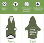 Personalized Dog Hoodie, Custom Dog Costumes for Small Dogs, Holiday Happy Dog Clothes Football Pet Shirt Sweater with Name Number for Girl/Boy Cats/Kitten, SageGreen, XL