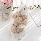 Selena Cat Bunny Ears Costume Cute Dog Kitten Hoodies Sweater Rabbit Ears Puppy Pet Apparel (Large,Beige)