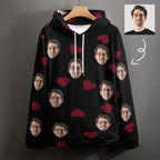 Artsadd Custom Face Unisex athletic Pockets Sweatshirt Loose Hoodie Custom Christmas Long Sleeve Sweatshirt Hooded Pullover